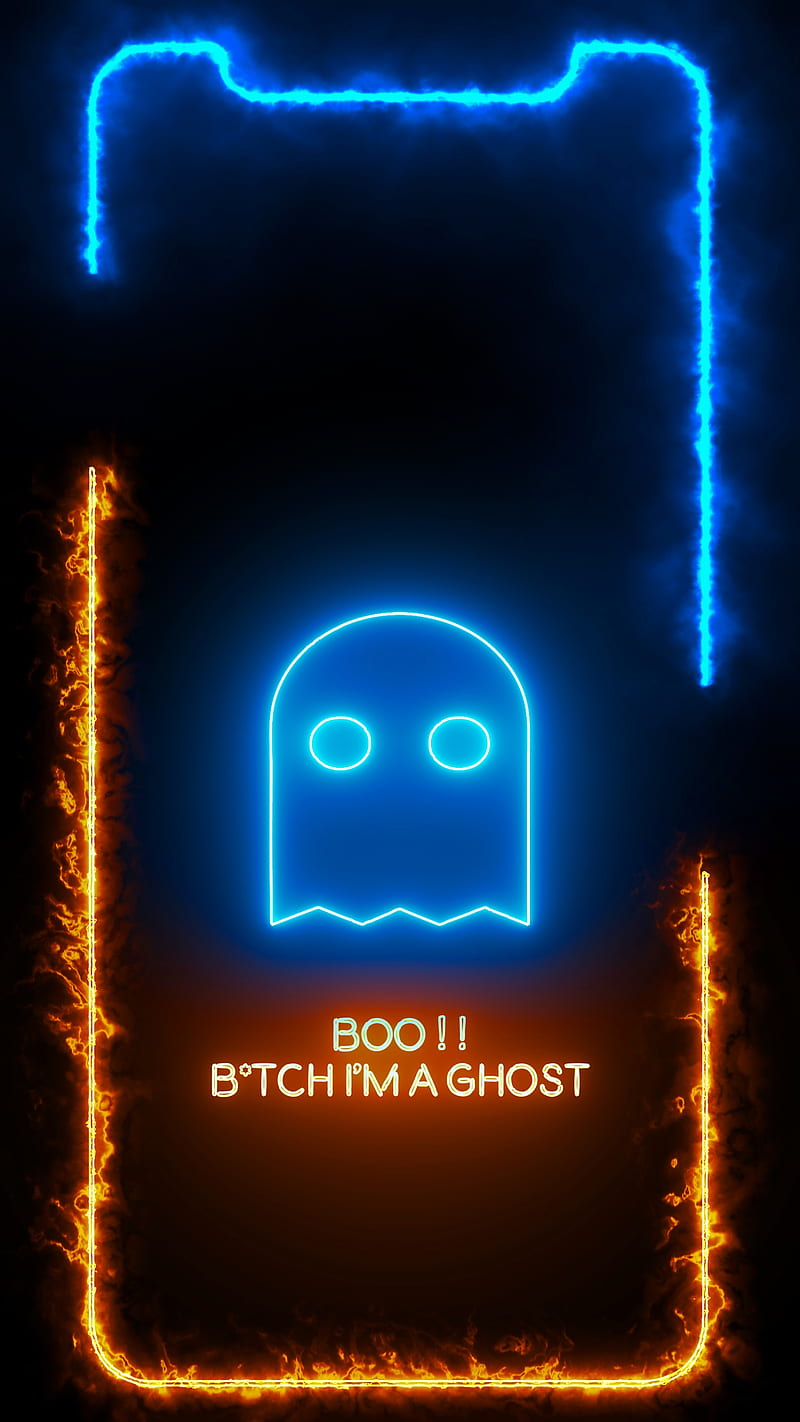 BOO !, Boo !, amoled oled black background song lyrics, cute, ghost,  iframes frame frames glowing neon boarder line popular trending new iphone  apple high quality live border notch, HD phone wallpaper | Peakpx