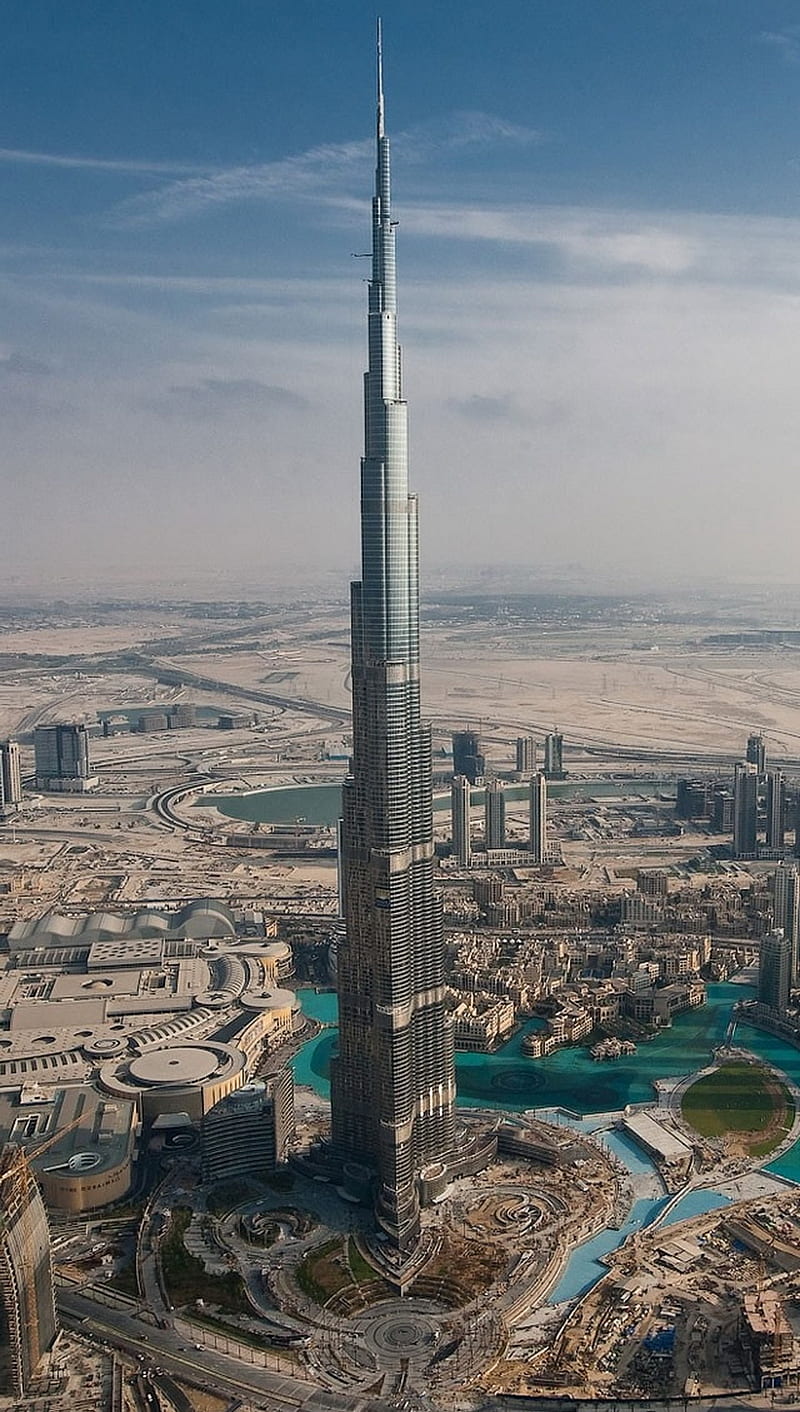 Mobile wallpaper Night City Dubai Burj Khalifa Man Made 1222213  download the picture for free