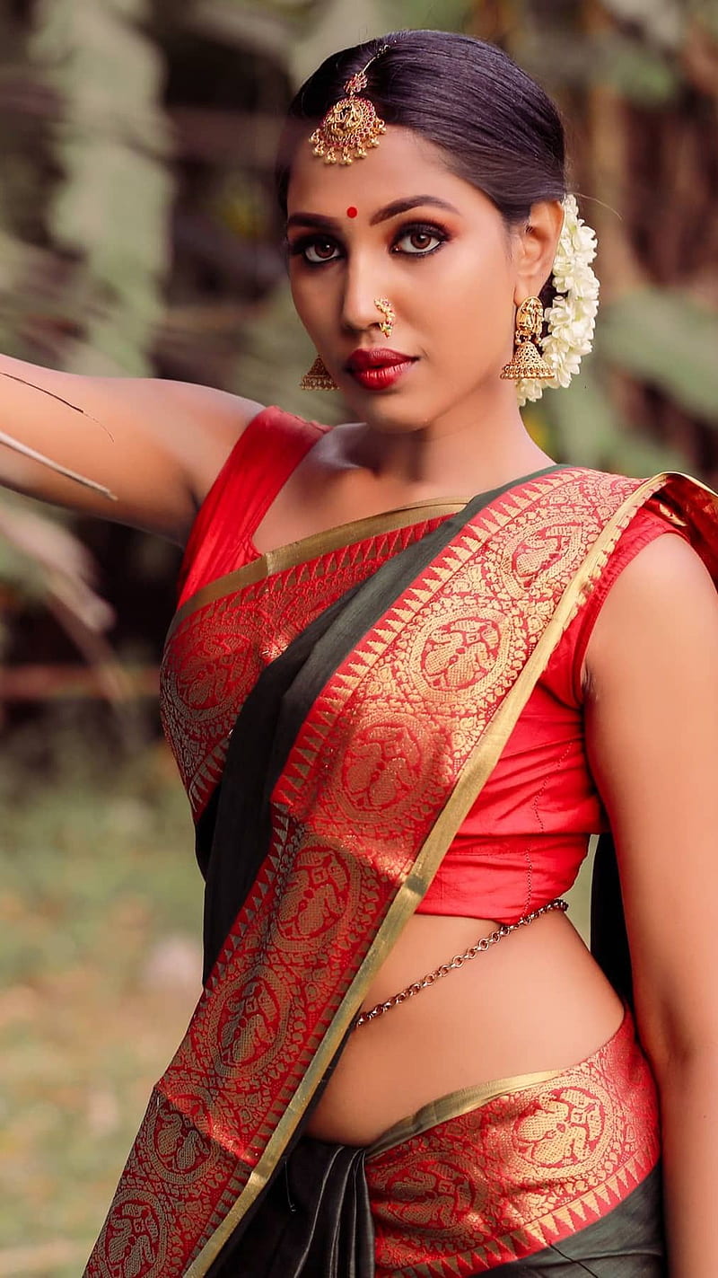 Mitra Chandini , dusky beauty, model, traditional, HD phone wallpaper