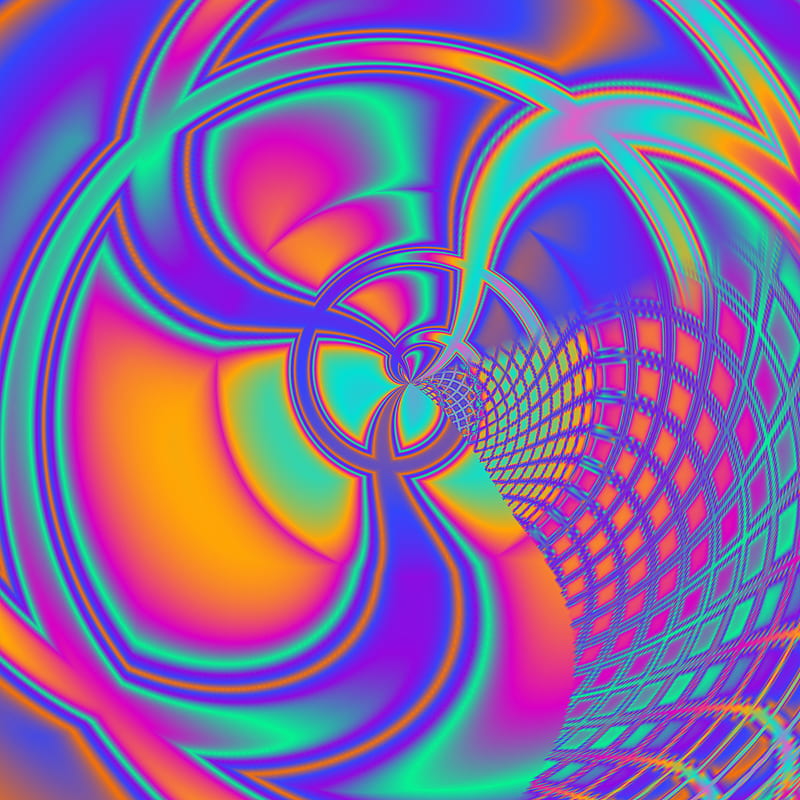 So close, colorful, fractal, abstract, digital, shiny, neon, swirls, HD phone wallpaper