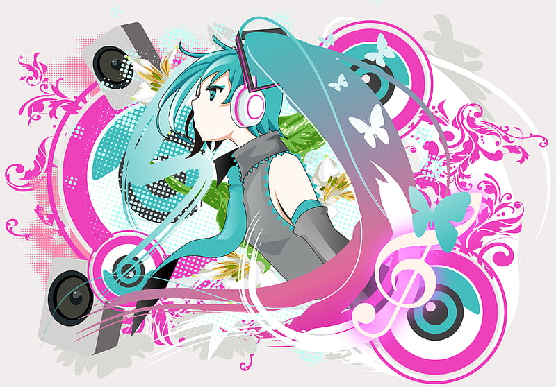 Hatsune Miku, pretty, bass, cg, nice, anime, aqua, beauty, anime girl ...