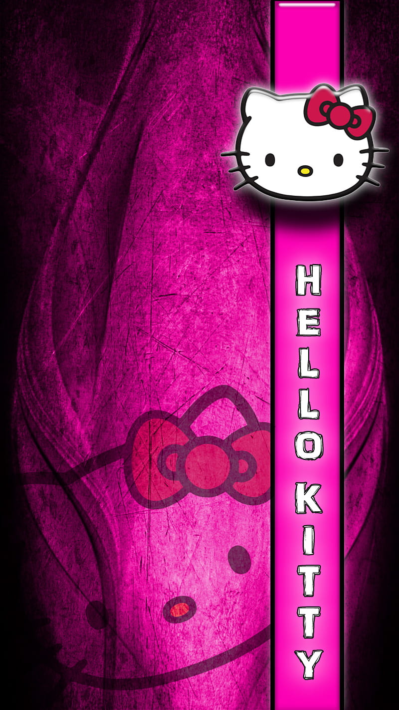 Những cô nàng yêu màu hồng và tím chắc chắn sẽ thích bức hình này. Chú mèo Hello Kitty trong sắc hồng tím đáng yêu cùng với phong cách thời trang nữ tính.