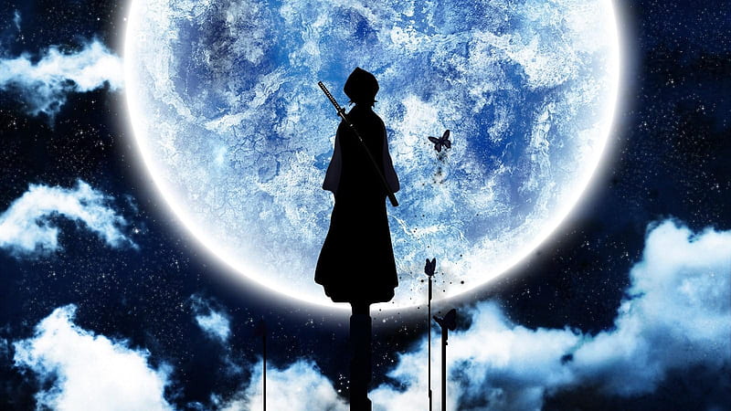 FullMoon, bleach, moon, rukia, full, HD wallpaper