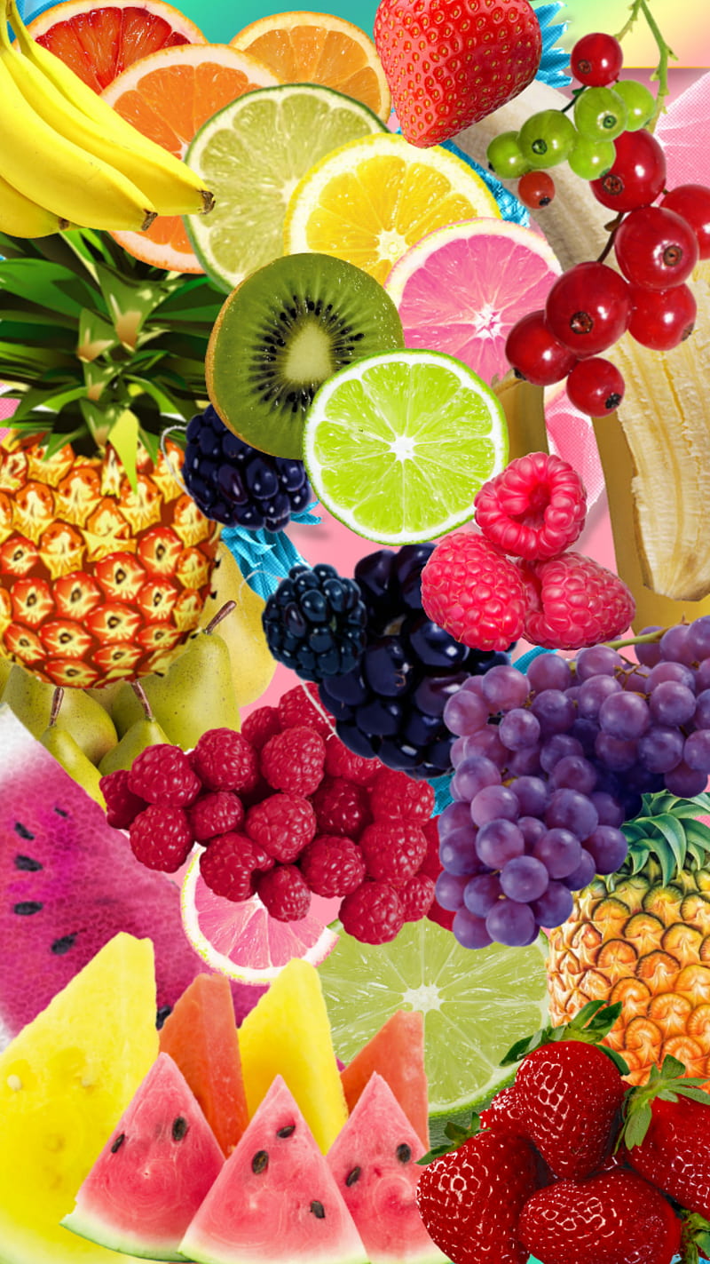fruits , abacaxi, comida, food, fruit, melon, pineapple, strawberry, vaporwave, watermelon, HD phone wallpaper