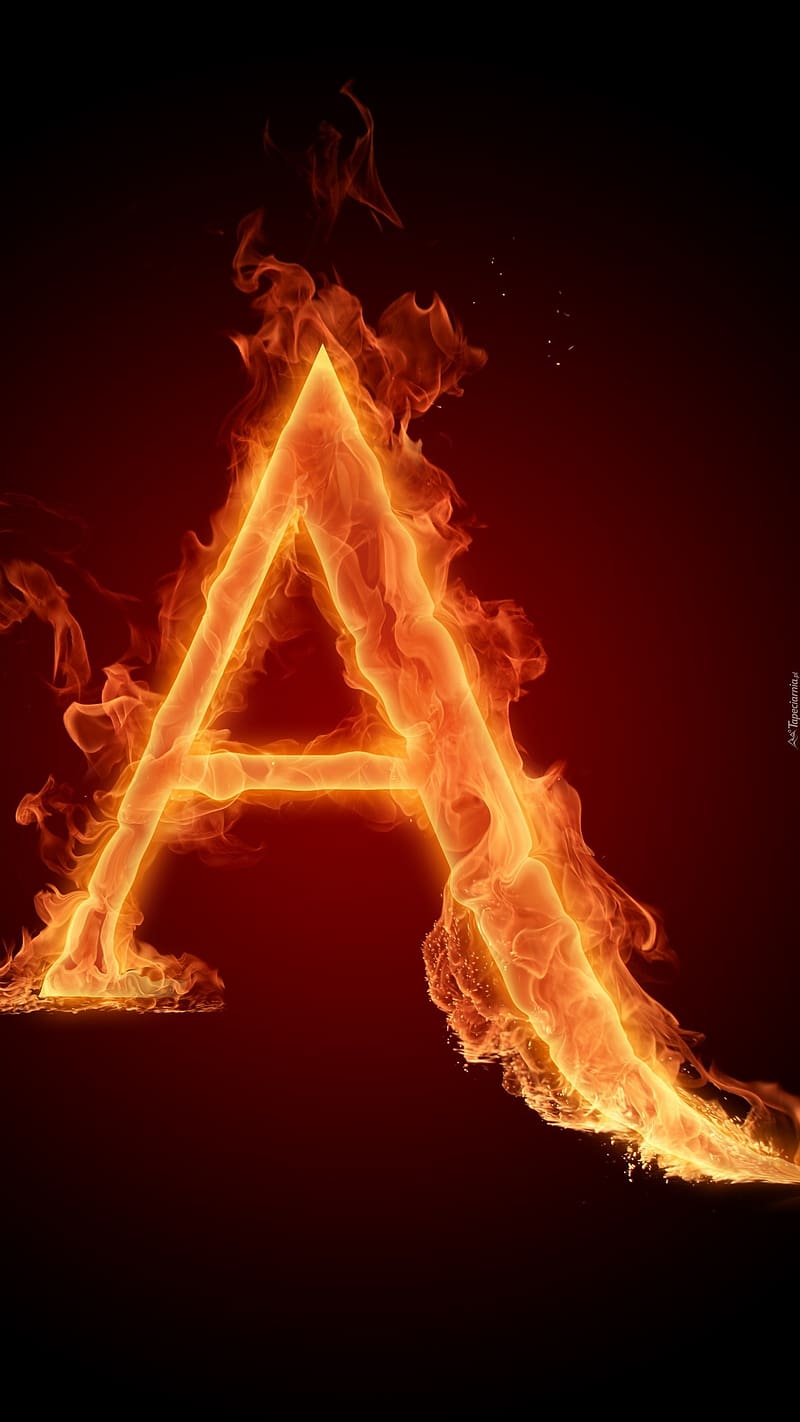 A Alphabet, fire flame a, fire, flame, letter a, HD phone wallpaper