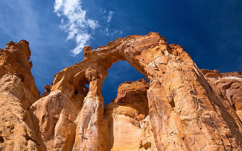 Grosvenor Arch, desert, double arch, Grand Staircase-Escalante National Monument, american landmarks, Utah, USA, America, HD wallpaper