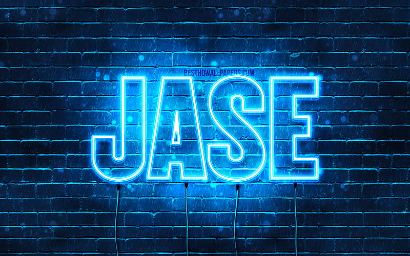 4K free download | Jase with names, horizontal text, Jase name, blue ...