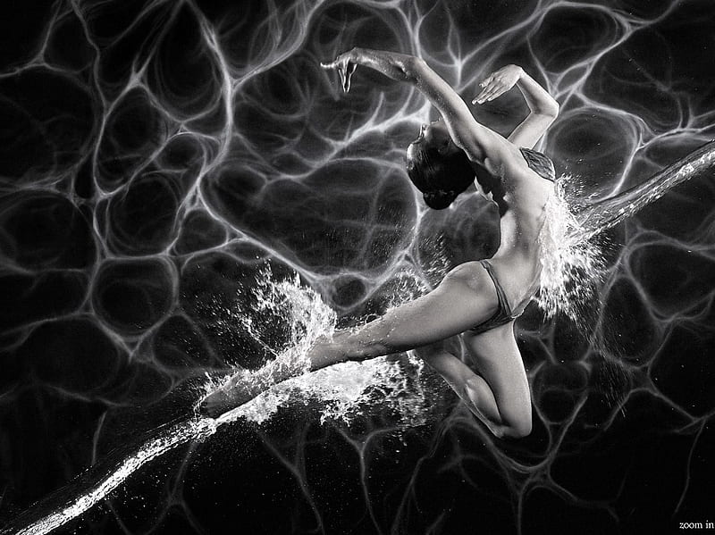 METAMORPHOSIS, special, magic, abstract, woman, graphy, elegance, water, bw, beauty, HD wallpaper