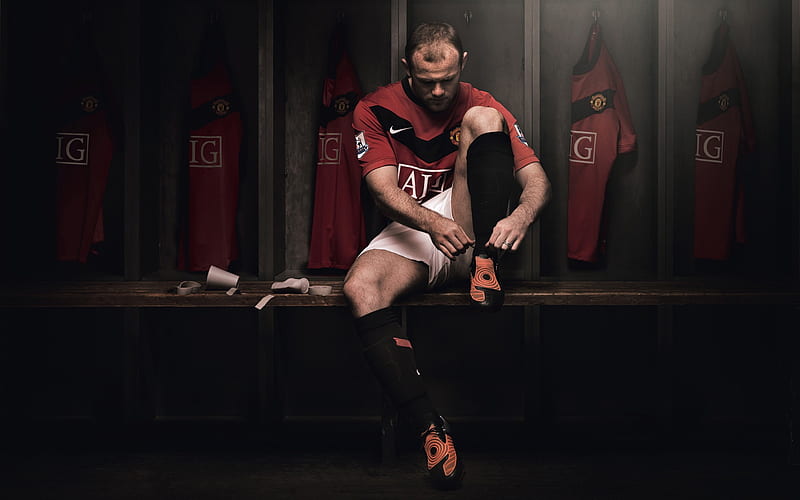 Wayne Rooney locker room, manchester, manchester united, rooney, red devils, wayne, number 10, locker room, united, locker, 10, wayne rooney, HD wallpaper