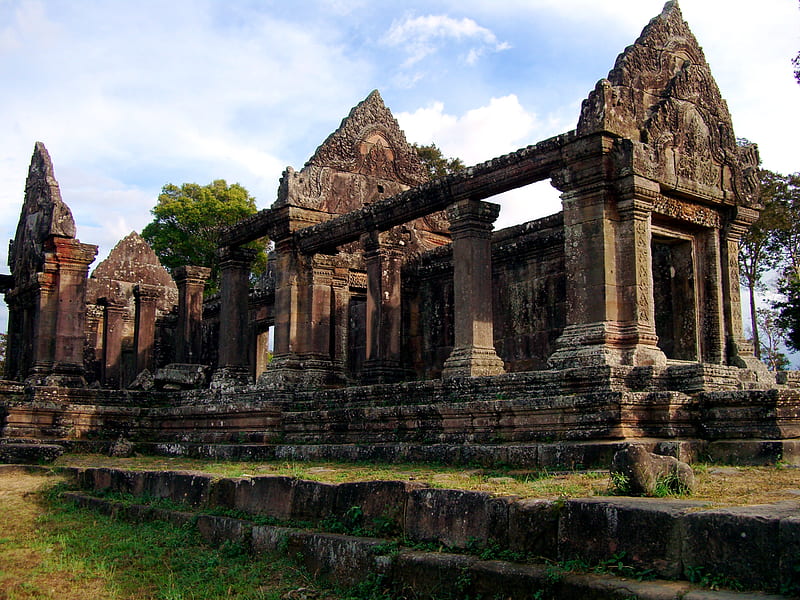 Preah Vihear Temple., temple of cambodian, ancient, cambodia, world ancient temple, old temple, HD wallpaper