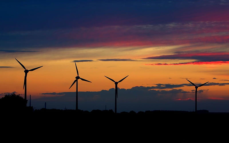 wind farm-beautiful nature landscape, HD wallpaper