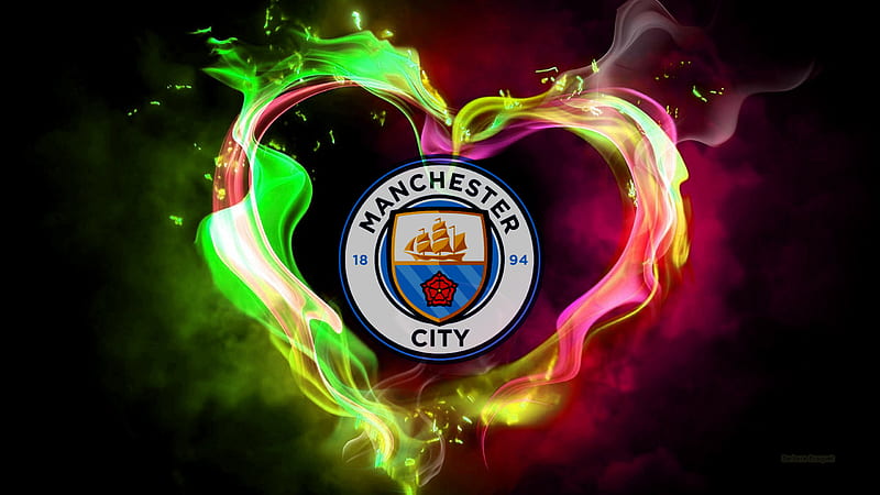 Manchester City FC, soccer, man city, club, logo, manchester city, football, emblem, HD wallpaper