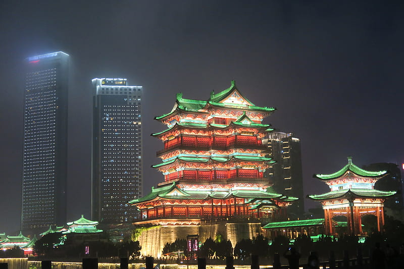 Pavilion of Prince Teng -China, landmark of Nanchang, history, China, Architecture, HD wallpaper