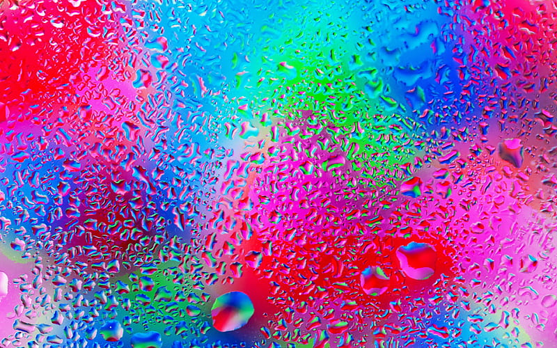 drops on glass water drops, colorful backgrounds, water backgrounds, drops texture, background with droplets, water, drops on colorful background, water drops texture, droplets textures, HD wallpaper