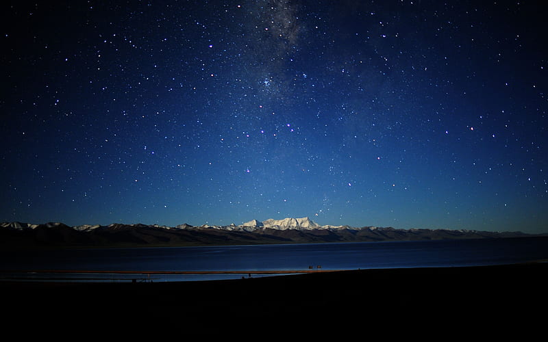 El cielo nocturno en el paisaje natural del tíbet, Fondo de pantalla HD |  Peakpx