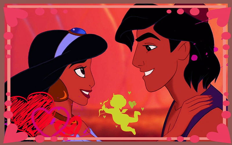 Aladdin And Jasmine Valentine s Day, Aladdin, s, Valentine, And, Jasmine, Day, HD wallpaper