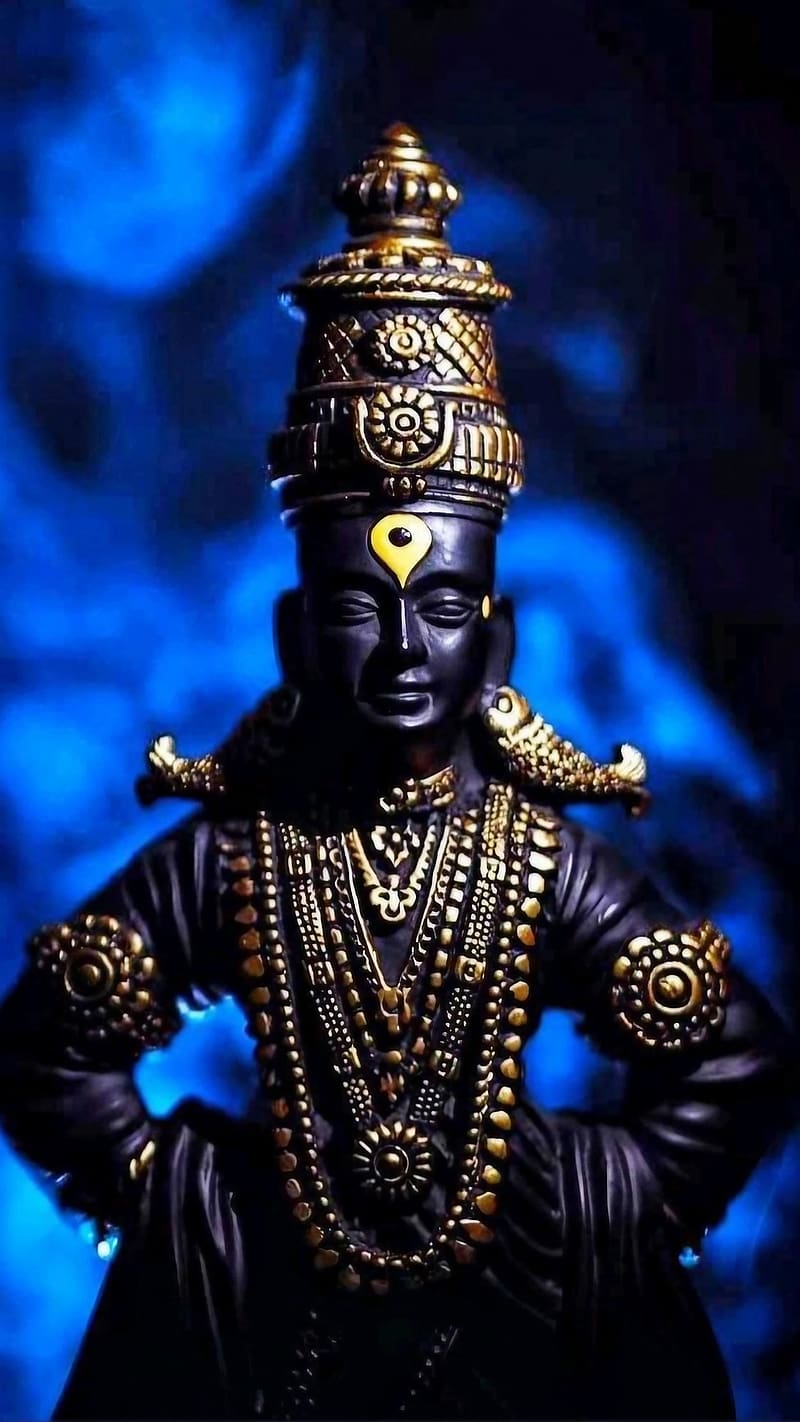 Vitthal , Blue Background, hindu god, bhakti, devotional, HD phone wallpaper