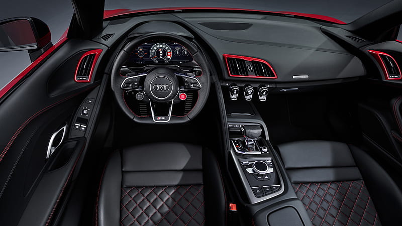 Audi R8 V10 RWD Spyder 2019 Interior, HD wallpaper