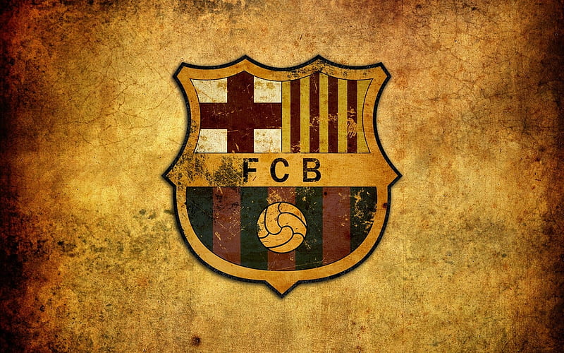 Barcelona FC, creative retro style, logo, grunge background, emblem,  Spanish football club, HD wallpaper | Peakpx
