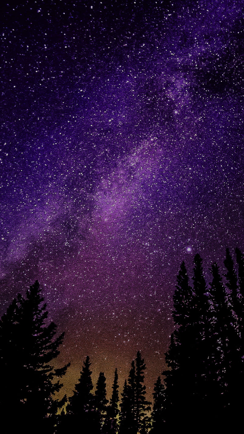 Nebula, aurora, borealis, galaxy, nebulae, night, purple, sky, star, stars, HD phone wallpaper