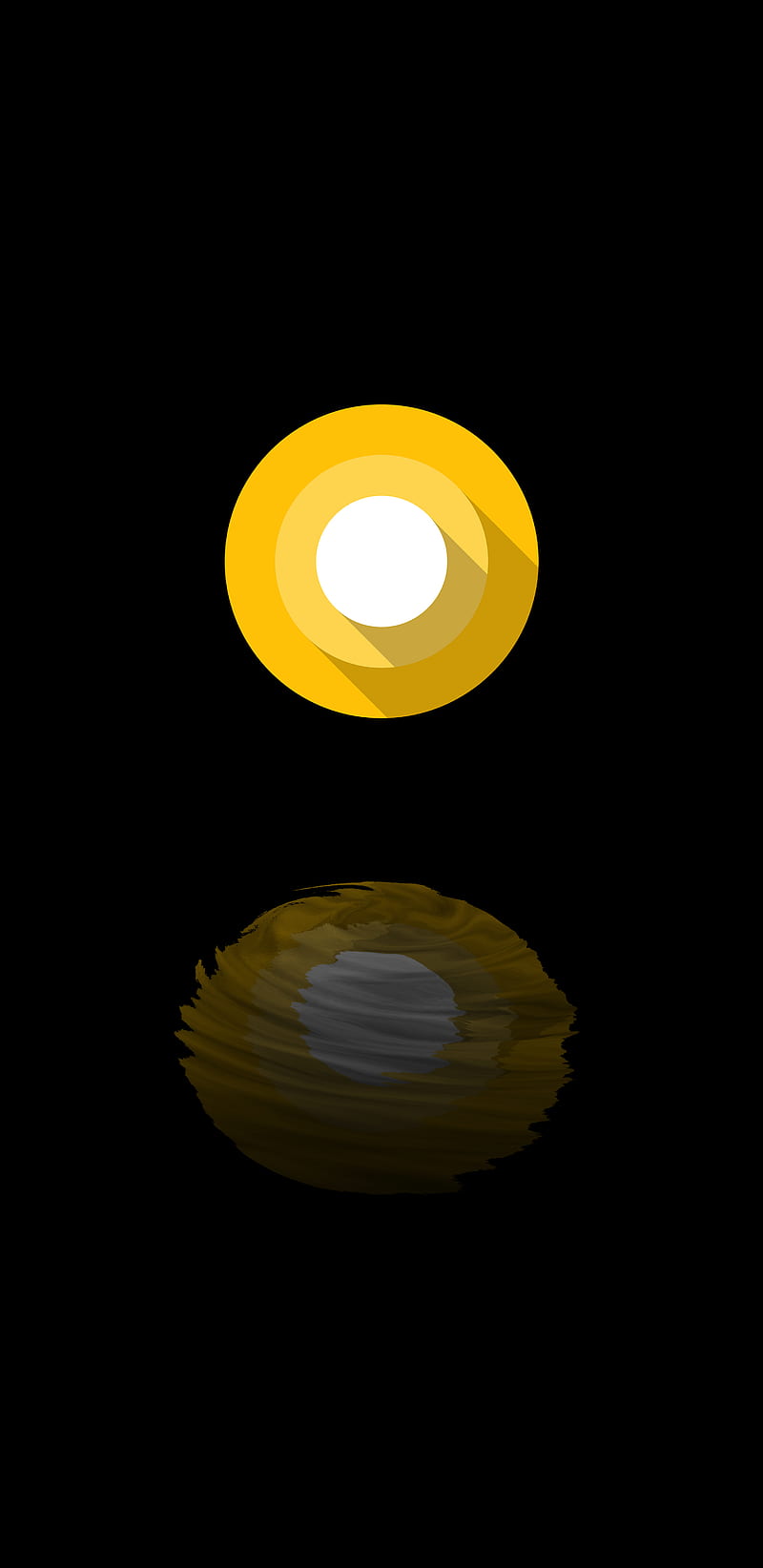 Oreo Ripples, 929, android 8, black, droid, logo, rom, yellow, HD phone wallpaper