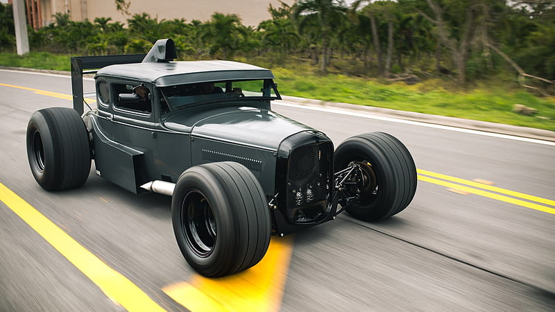 1930 Ford Dragster, carros, black cars, vehicles, ford dragster, HD wallpaper