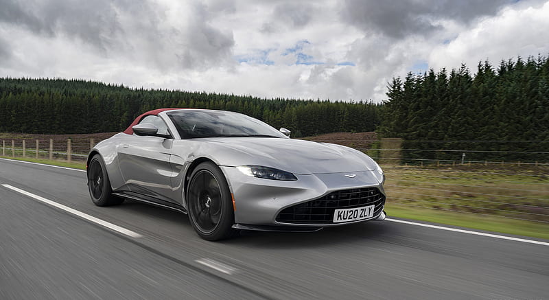 2021 Aston Martin Vantage Roadster (Color: Spirit Silver) - Front Three-Quarter , car, HD wallpaper 2021 Aston Martin Vantage Roadster (Color: Spirit Silver) - Front Three-Quarter , car, HD wallpaper
