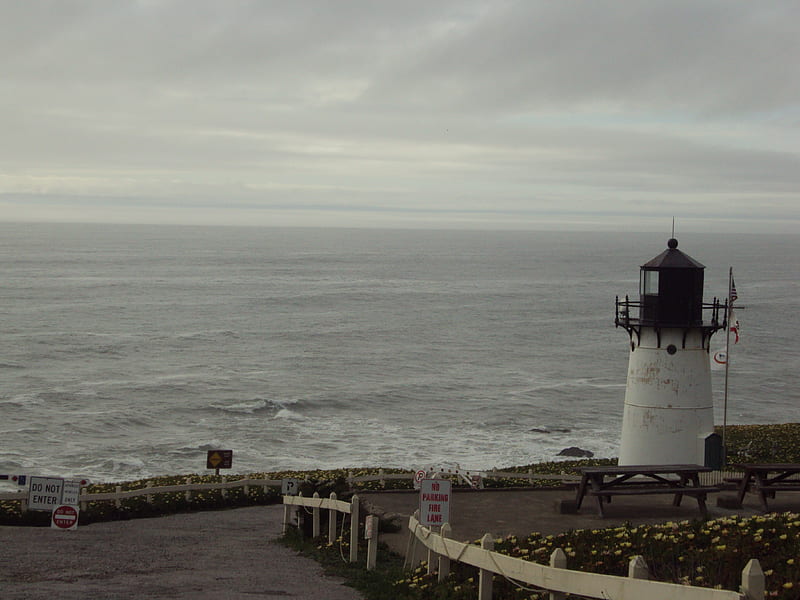 The Little Lighthouse, little, pacific ocean, bay area, san francisco, lighthouse, HD wallpaper