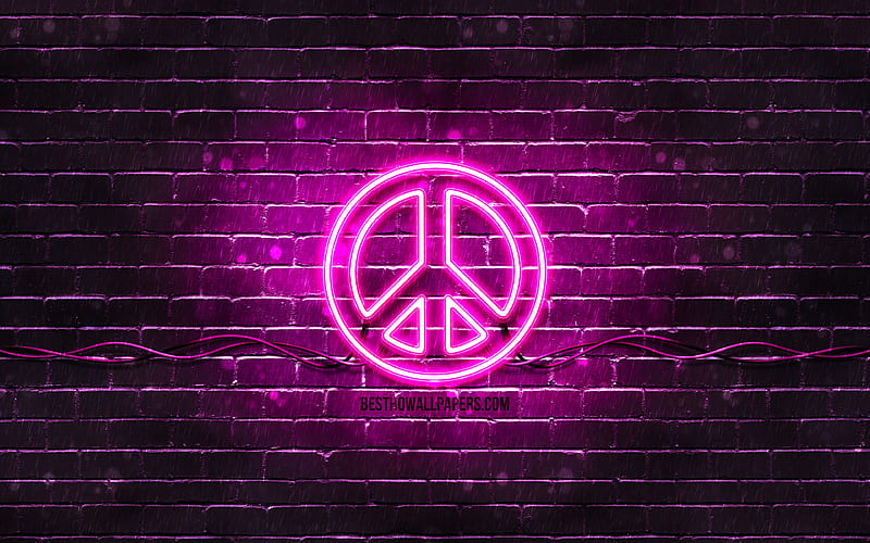 Peace purple sign purple brickwall, Peace symbol, creative, Peace neon  sign, HD wallpaper | Peakpx