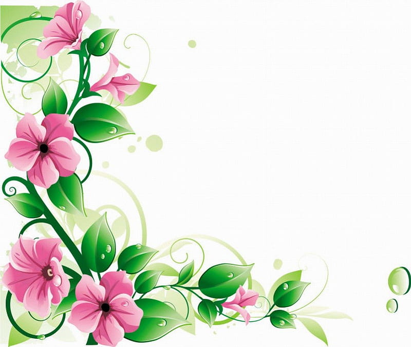 PINK FLOWER VINE, flower, vine, boarder, pink, HD wallpaper