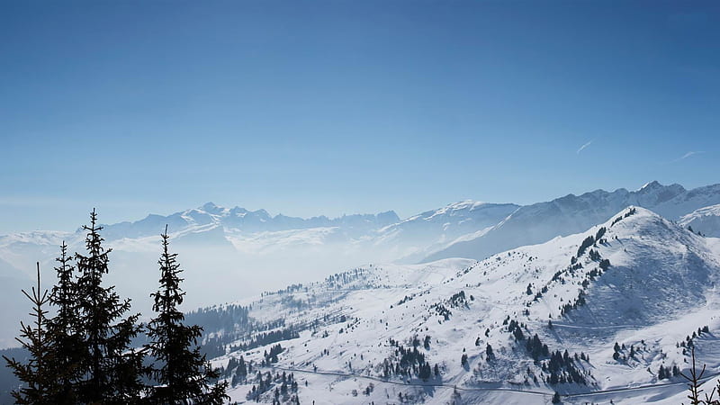 White snow mountains-winter scenery, HD wallpaper