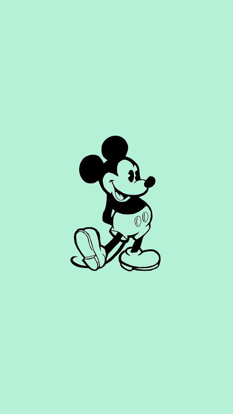 Mickey mint, disney, green, mickey mouse, HD phone wallpaper | Peakpx
