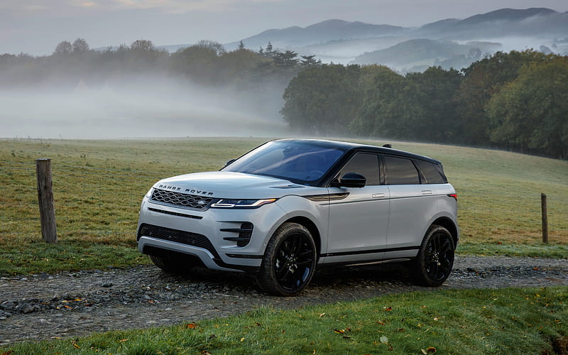 2019, Range Rover Evoque, front view, new white Evoque, crossovers, Compact SUV, P300, Black Pack, Evoque R-Dynamic, Land Rover, HD wallpaper