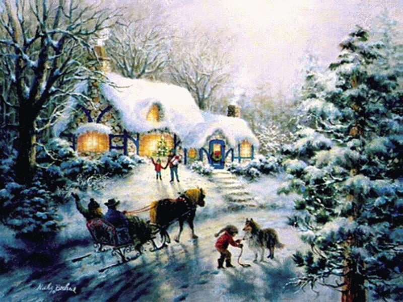 Christmas hills, tree, christmas, holiday, snow, winter, HD wallpaper ...