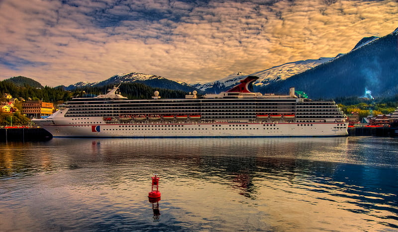 Carnival Spirit, cruise, boat, ketchikan, alaska, cruiseship, liner, HD wallpaper