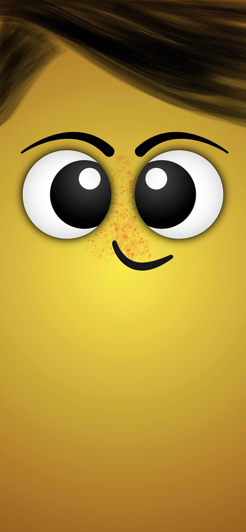Mobile Face, Faces, Mobile, abstract, adorable, cute, desenho, eyes, face, happy, minimal, naughty, smile, tongue, yellow, HD phone wallpaper