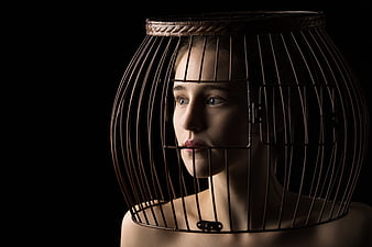 woman in cage