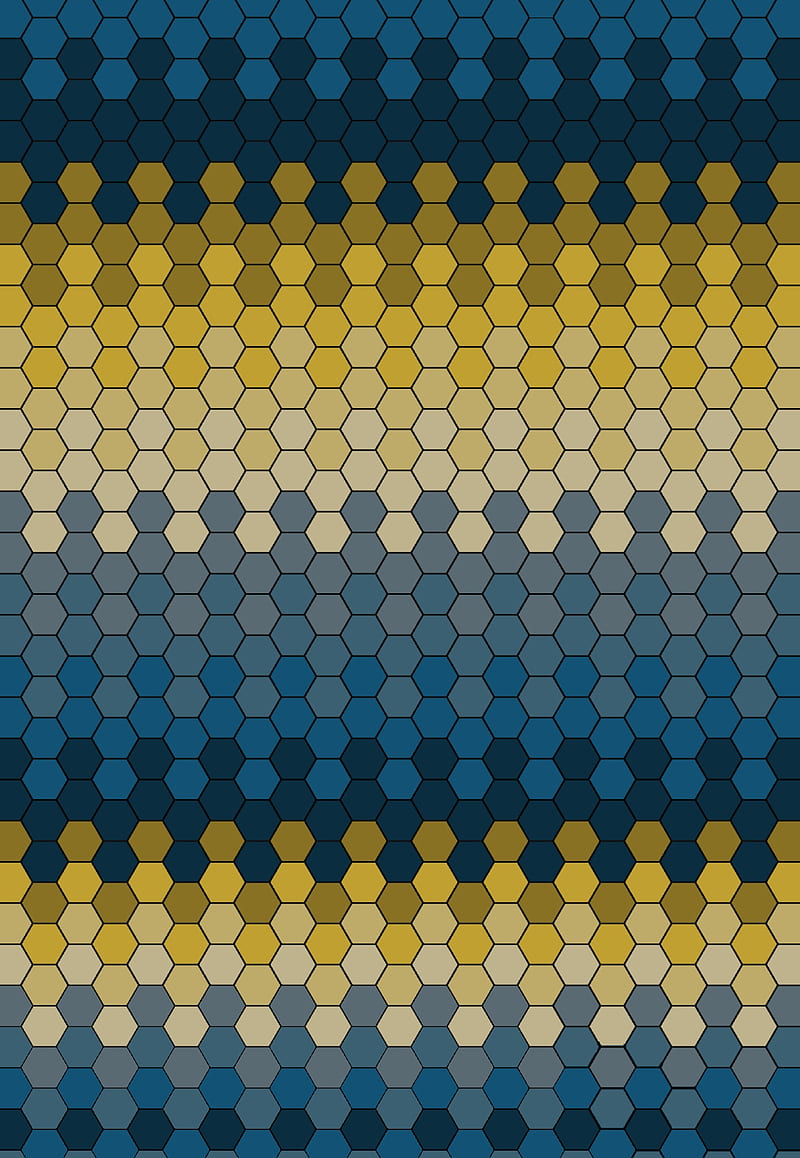 Octagon , blue, minimal, minimalism, octagon, pattern, shapes, yellow, HD phone wallpaper