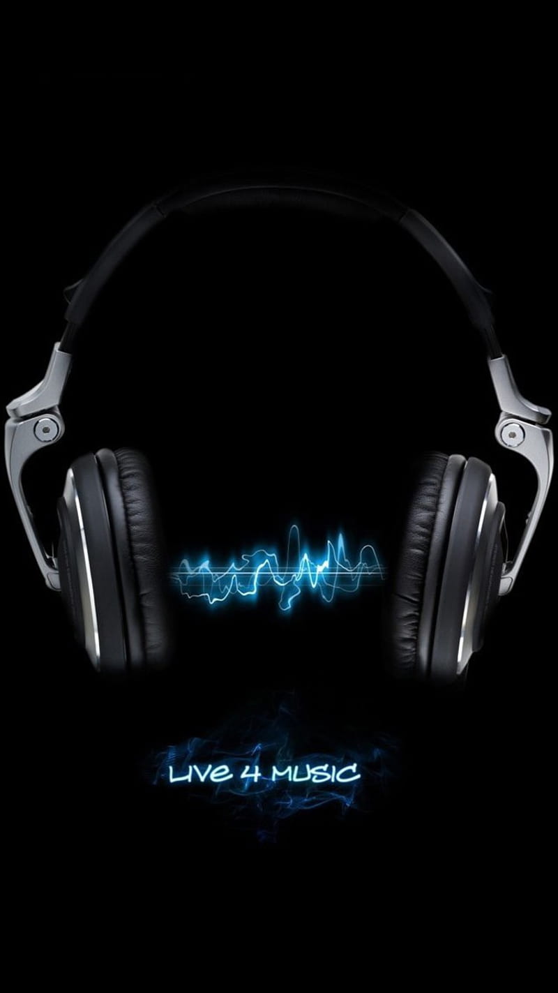 Live for music, black, blue, dark, life, love, sound, HD phone wallpaper