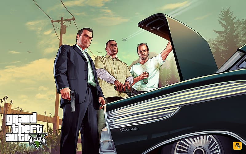 Video Game, Grand Theft Auto, Grand Theft Auto V, Franklin Clinton, Michael De Santa, Trevor Philips, HD wallpaper