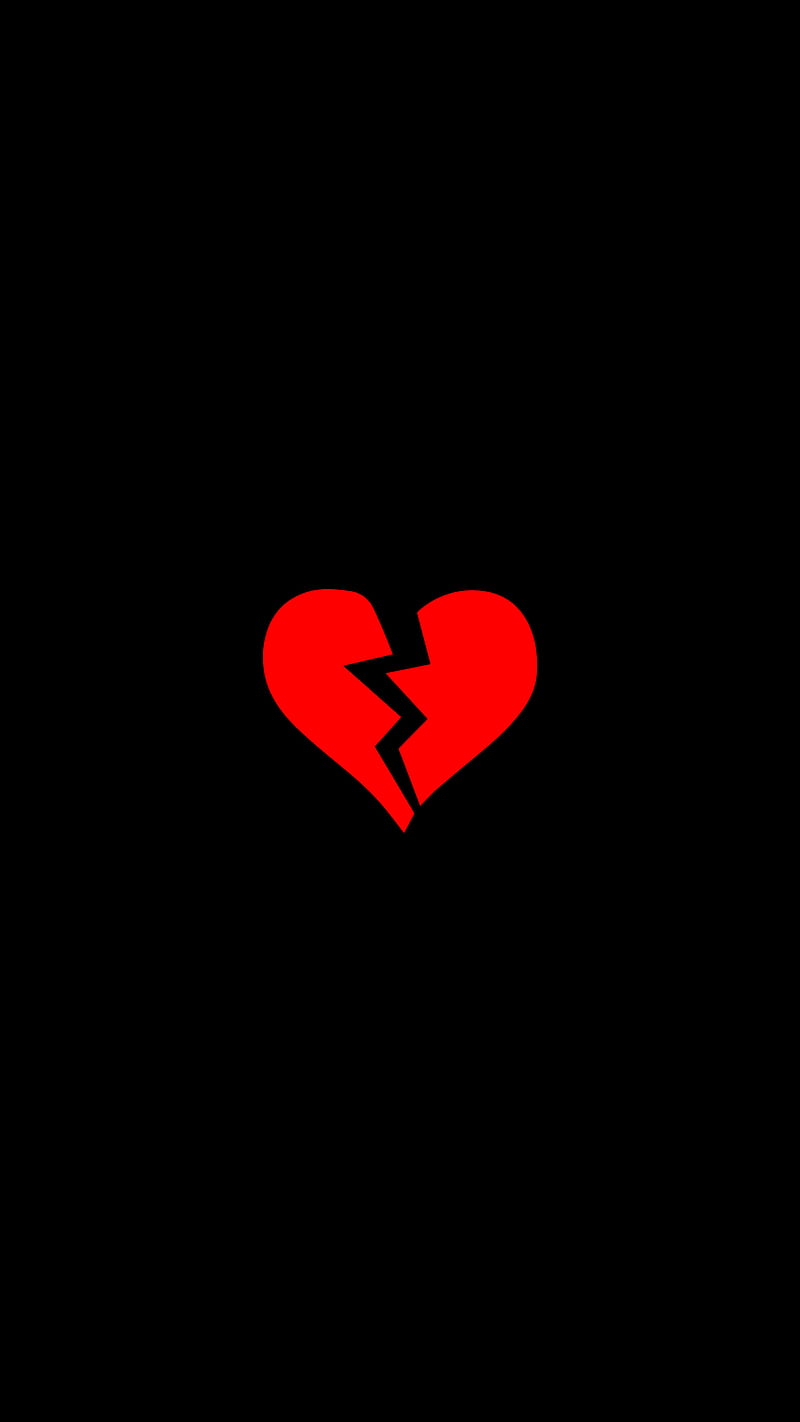 Red and black heart, black, broken Heart, emotional, hopeless, no ...