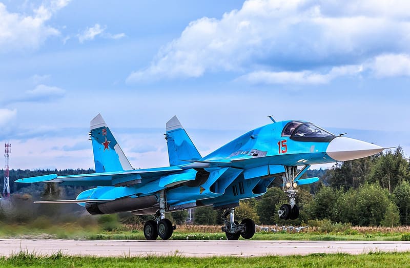 Aircraft, Military, Jet Fighter, Warplane, Sukhoi Su 34, Jet Fighters, HD wallpaper