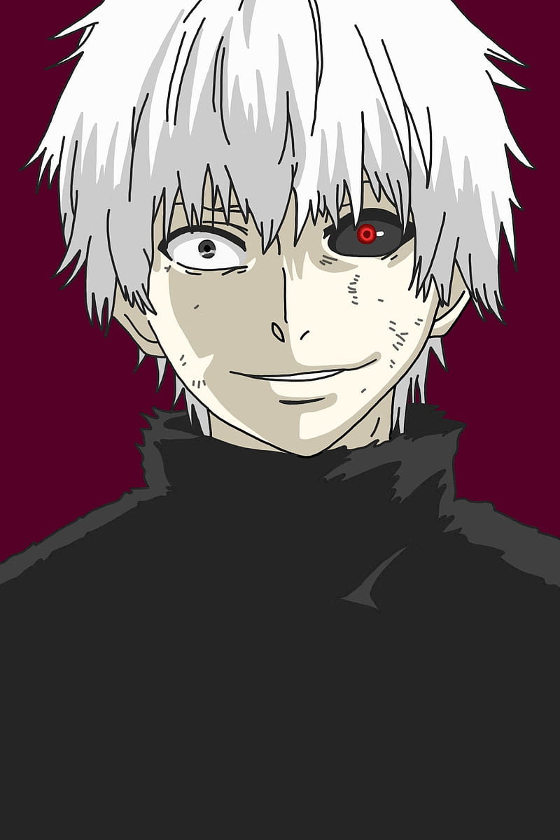 Tokyo Ghoul, Kaneki Ken, anime, mask, fan art, white hair HD Wallpaper