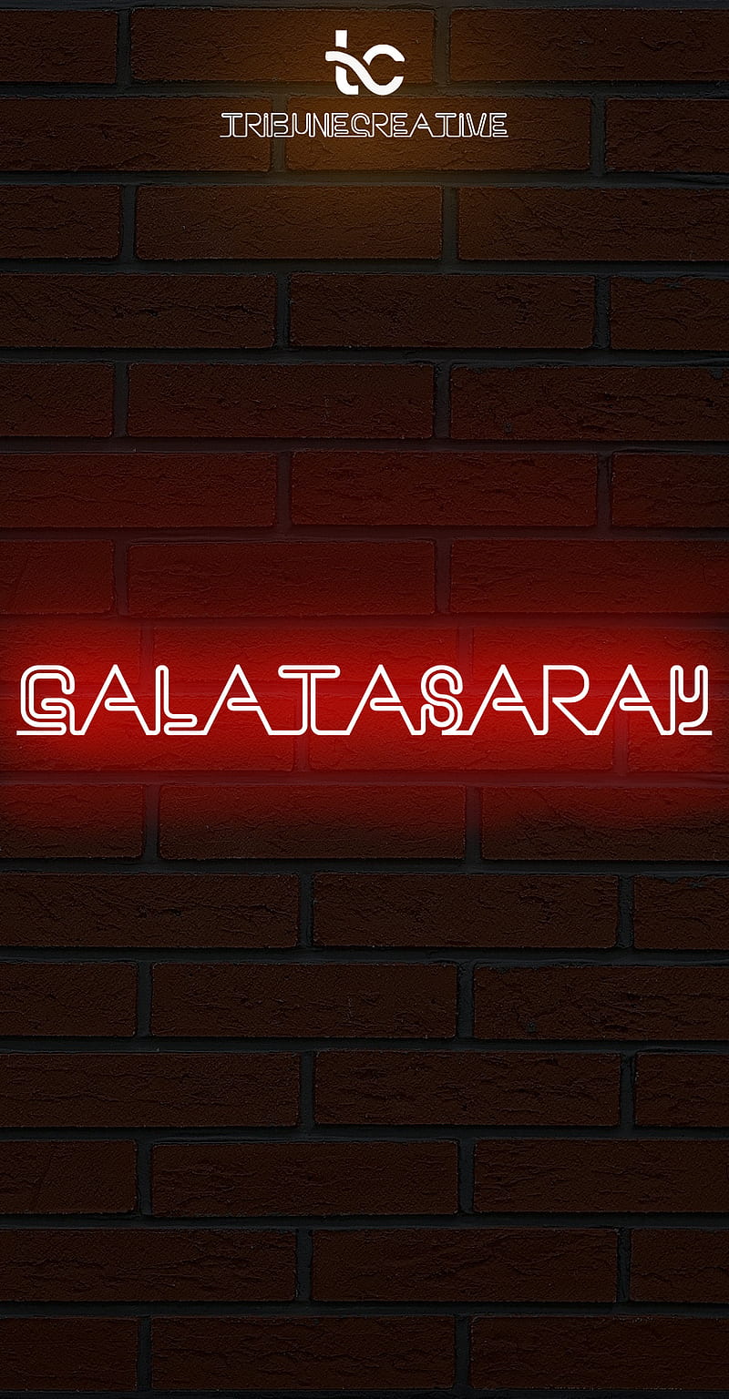 Galatasaray neon, yazi, HD phone wallpaper