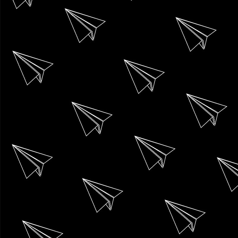 Paper airplane, black, white, HD phone wallpaper