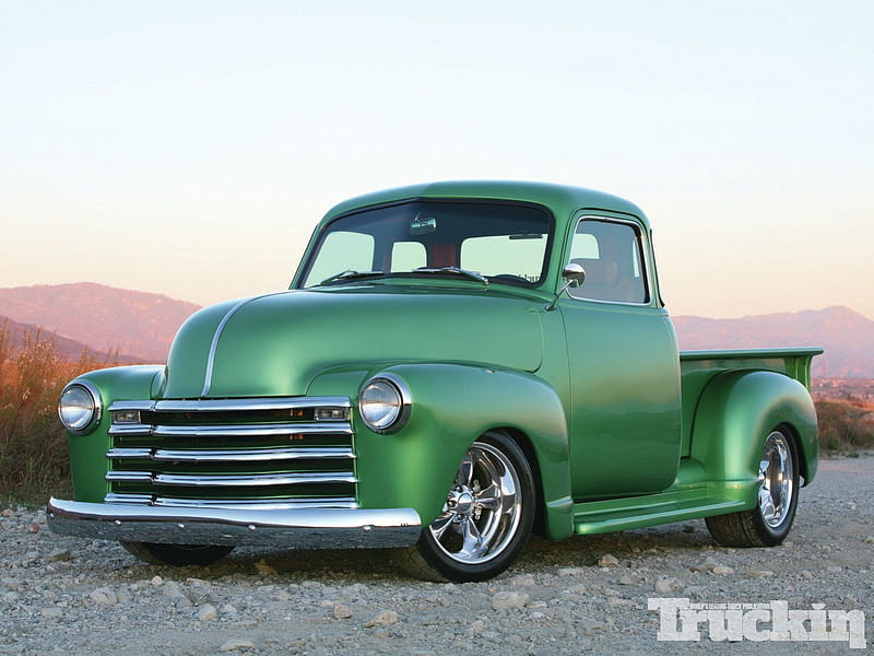 Heirloom, truck, classic, green, bowtie, HD wallpaper