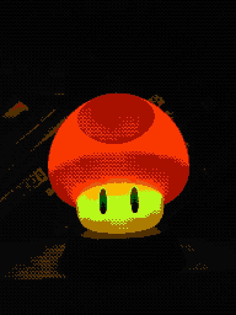 Pixel mushroom, mario, super mario bros, 8bit, gamer, gaming, HD phone wallpaper