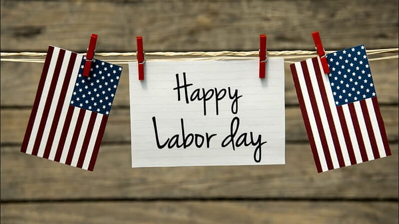 Happy Labor Day Word Hanging Paper In Wood Board Background Labor Day, HD wallpaper