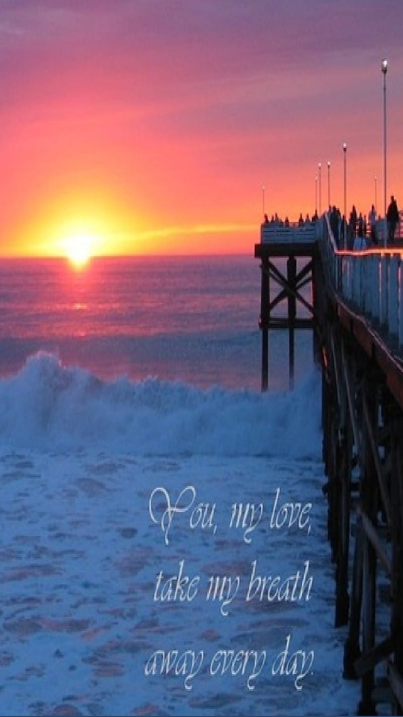 take my breath away, love, sunset, HD phone wallpaper