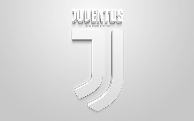 Juventus FC, creative 3D logo, white background, Juve, 3d emblem, Italian football club, Serie A, Turin, Italy, 3d art, football, stylish 3d logo, HD wallpaper